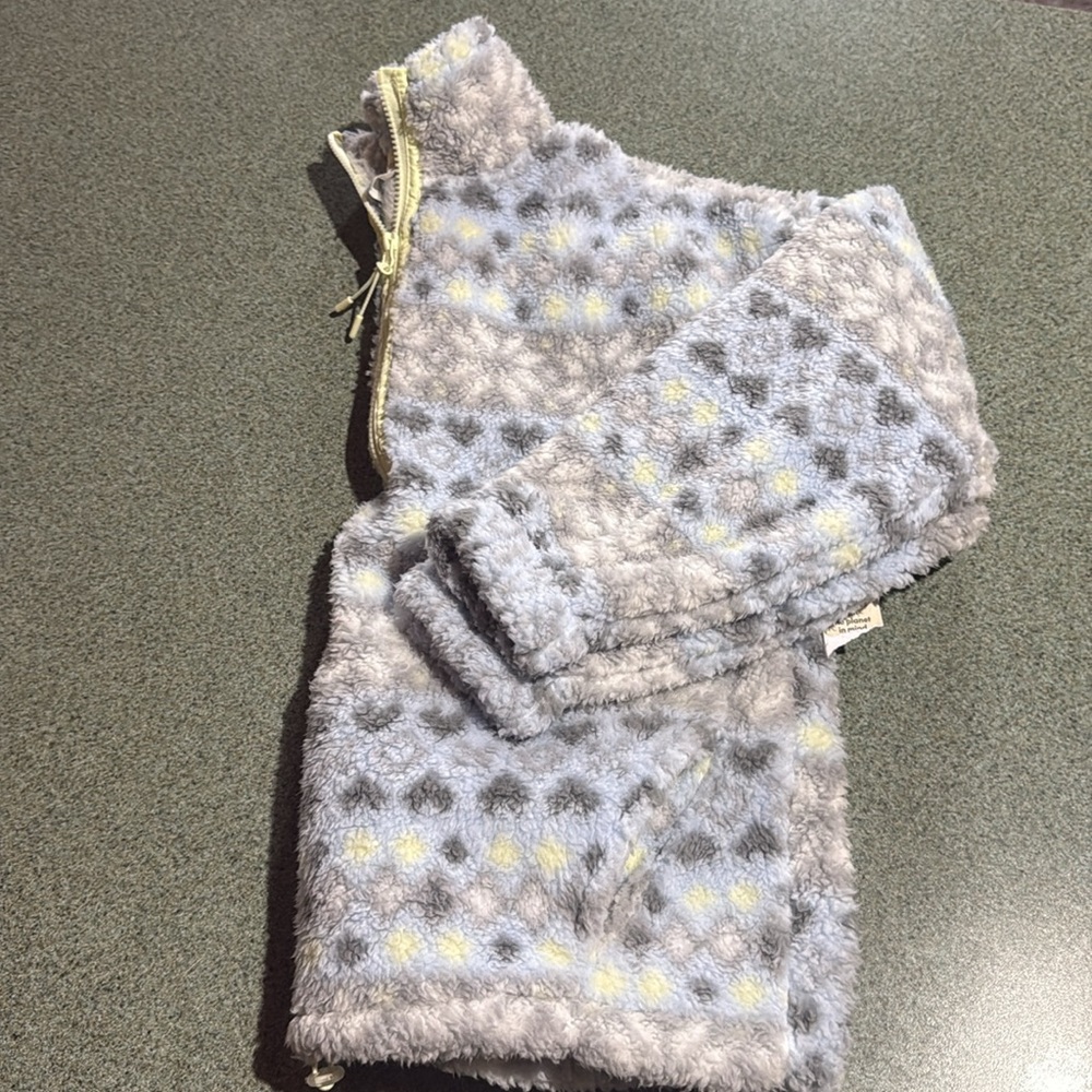 NWT No Boundaries Plush Half-Zip Pullover in Light Gray and Yellow - Picture 2 of 8
